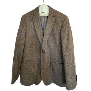 Vintage Brown Tweed Blazer Patched Elbows High Quality Clothing Like New Nice!
